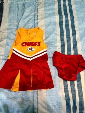 NFL Chiefs Toddler Gold Cheer Dress with Red Accents